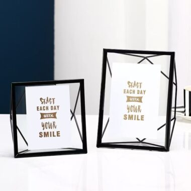 Nordic minimalist luxury metal picture frame for tabletop décor