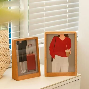 Nordic trapezoid solid wood decorative desktop picture frame