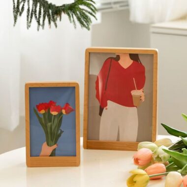 Nordic trapezoid solid wood decorative desktop picture frame