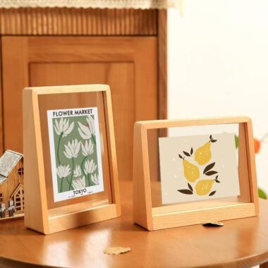 Nordic trapezoid solid wood decorative desktop picture frame