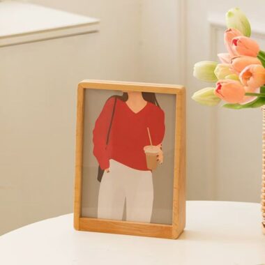 Nordic trapezoid solid wood decorative desktop picture frame