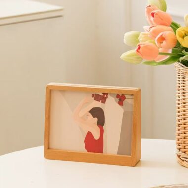 Nordic trapezoid solid wood decorative desktop picture frame
