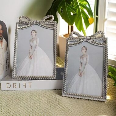 Romantic bow luxury metal wedding picture frame for décor