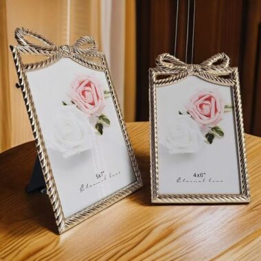 Romantic bow luxury metal wedding picture frame for décor