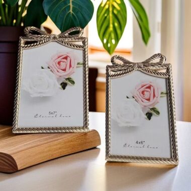 Romantic bow luxury metal wedding picture frame for décor
