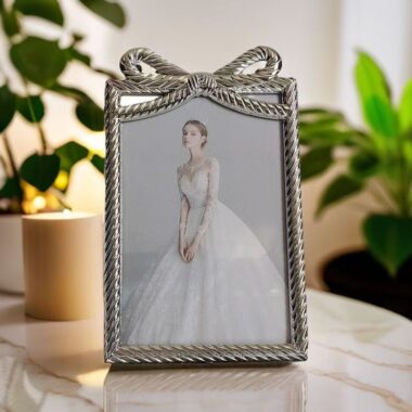 Romantic bow luxury metal wedding picture frame for décor