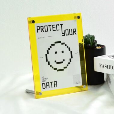 Stylish colored transparent acrylic tabletop standing frame