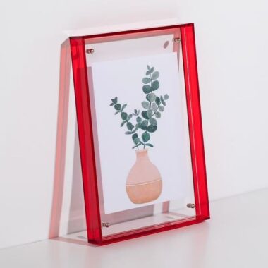 Clear acrylic desktop picture frame for photo and signage display
