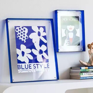 Clear acrylic desktop picture frame for photo and signage display