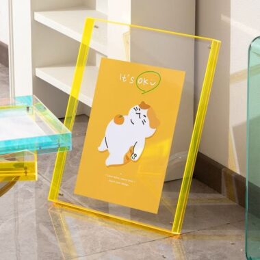 Clear acrylic desktop and wall-mounted picture frame display