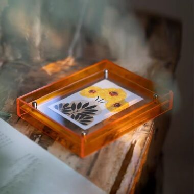 Clear acrylic desktop and wall-mounted picture frame display