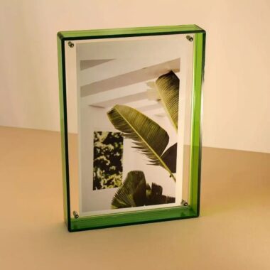 Clear acrylic desktop and wall-mounted picture frame display