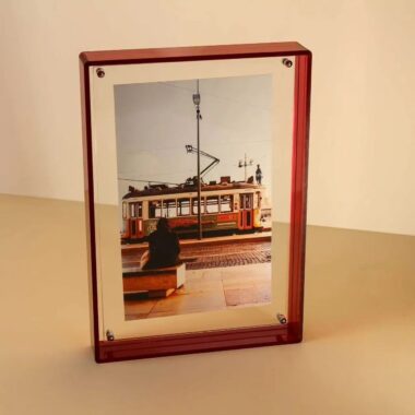 Clear acrylic desktop and wall-mounted picture frame display
