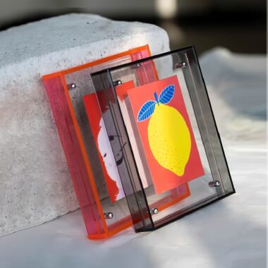 Clear acrylic desktop and wall-mounted picture frame display