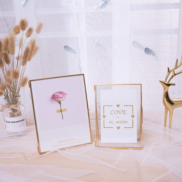 Simple creative modern metal glass photo frame (3)