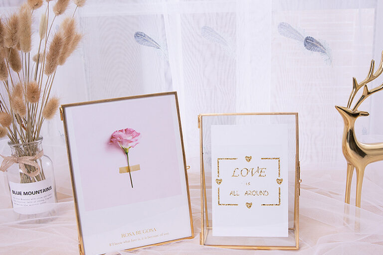 Simple creative modern metal glass photo frame (3)