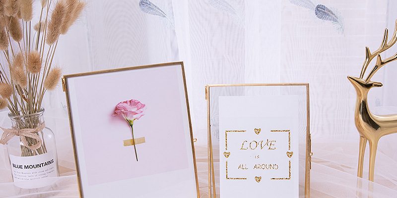 Simple creative modern metal glass photo frame (3)