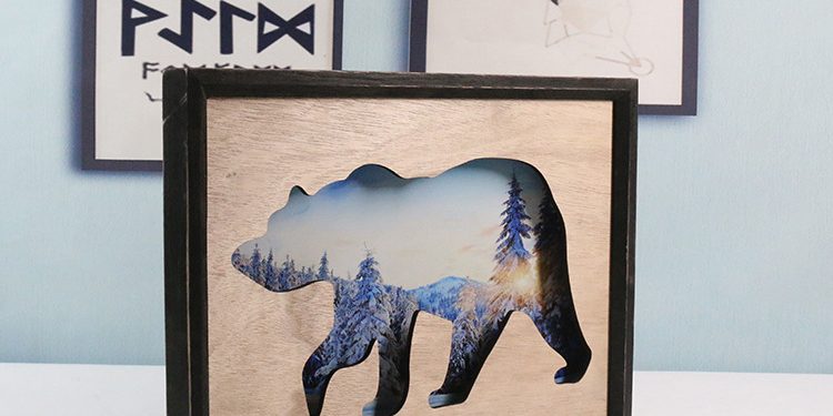 Fashion wooden bear ornament photo frame (3)