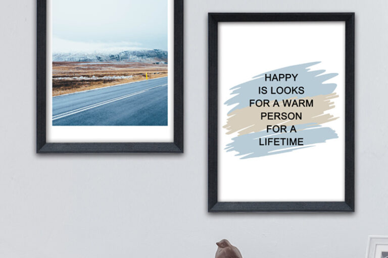 Large solid wood picture frame hanging on the wall (3)