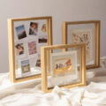 Custom double-sided transparent wood picture frame with modern design