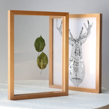 Custom double-sided transparent wood picture frame with modern design