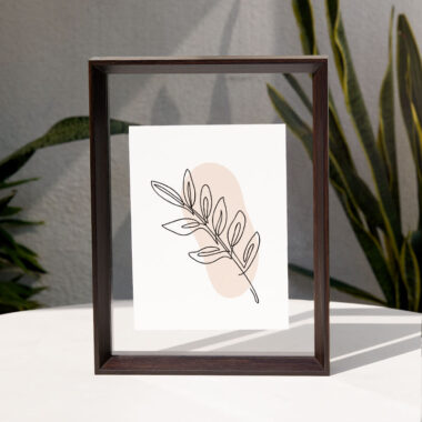 Custom double-sided transparent wood picture frame with modern design