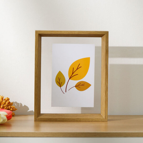 Custom double-sided transparent wood picture frame with modern design