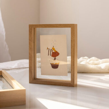 Custom double-sided transparent wood picture frame with modern design