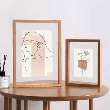 Modern stylish double transparent wood picture frame with factory direct quality