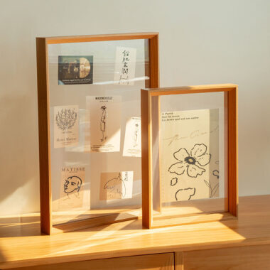 Modern stylish double transparent wood picture frame with factory direct quality