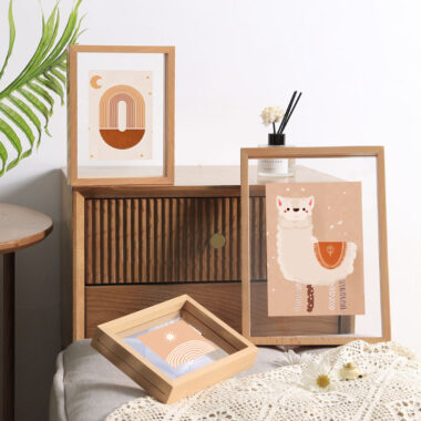 Modern stylish double transparent wood picture frame with factory direct quality