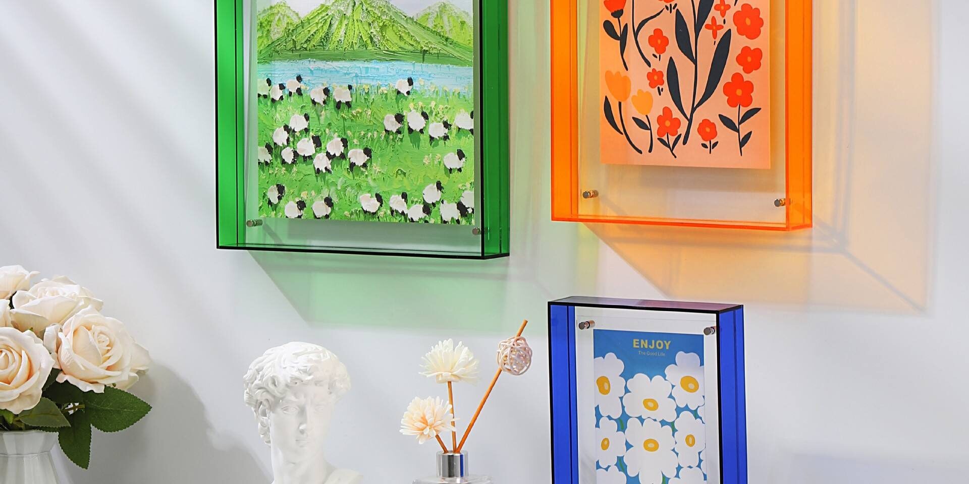 Custom Clear Double-Sided Acrylic Picture Frame for Tabletop Display