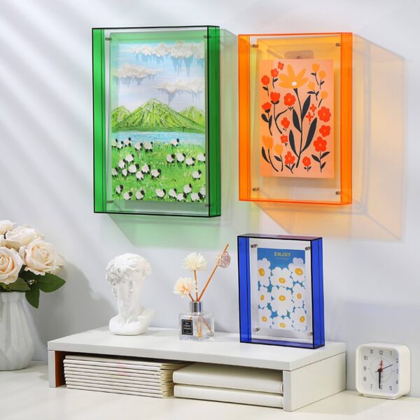 Custom Clear Double-Sided Acrylic Picture Frame for Tabletop Display