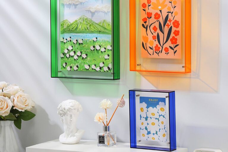 Dual-Sided Acrylic Photo Frame – Custom Size, Transparent Stand Custom Clear Double-Sided Acrylic Picture Frame for Tabletop Display