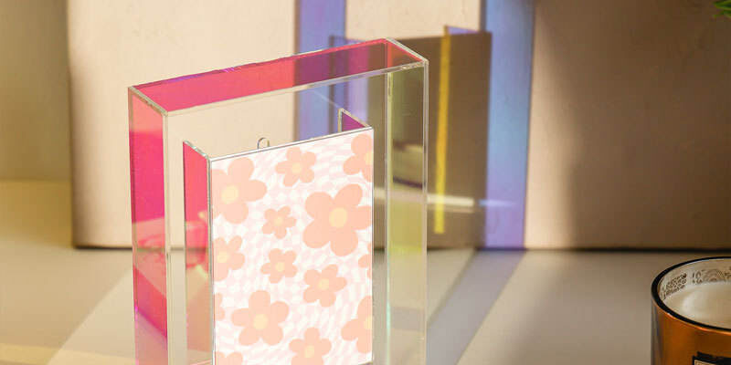 Modern Freestanding Acrylic Photo Frame for Desk or Table (4) Custom Color Desktop Acrylic Picture Frame Freestanding