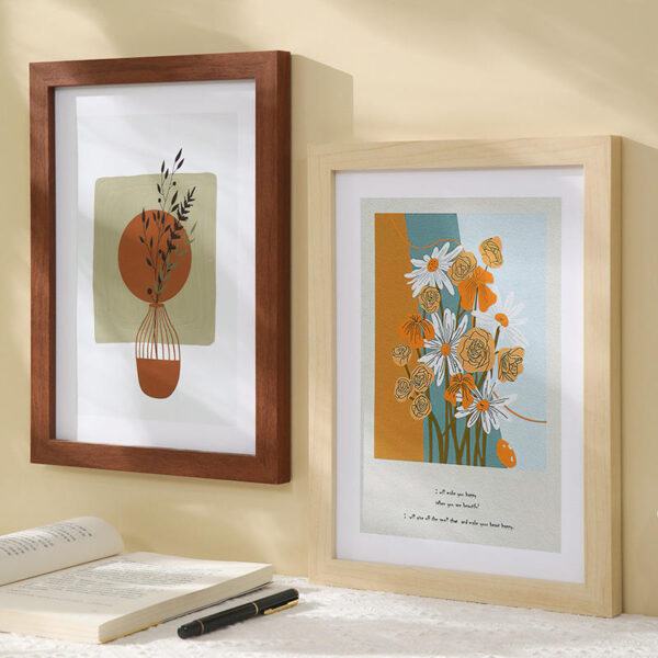 Custom modern minimalist wooden picture frame for stylish home décor
