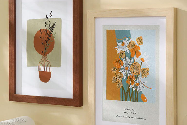 Custom modern minimalist wooden picture frame for stylish home décor