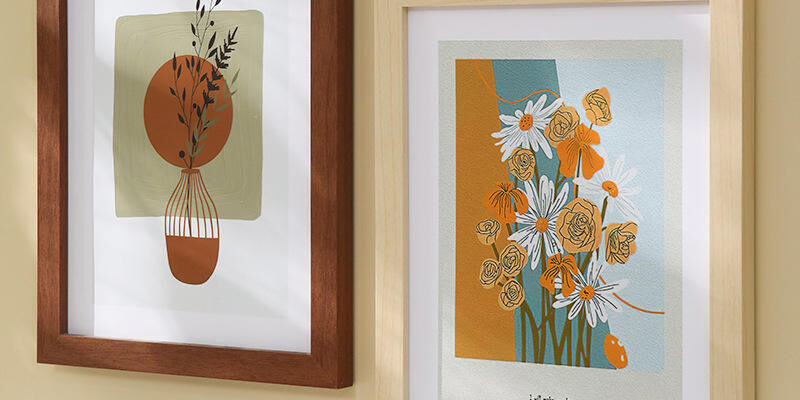 Custom modern minimalist wooden picture frame for stylish home décor