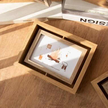 Custom rotating minimalist wooden picture frame with modern design