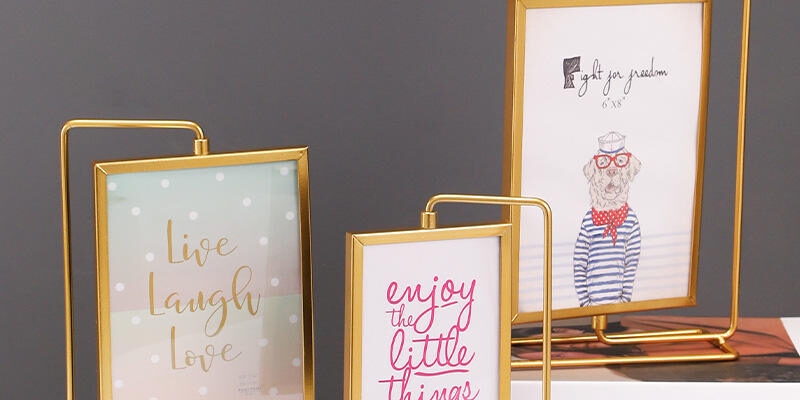 Nordic style rotating metal picture frame for modern home decor