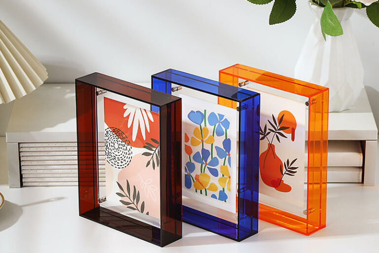 Vibrant Acrylic Photo Frame – Custom Colors for Retail and Home (8) Custom Colorful Acrylic Picture Frame for Creative Photo Display