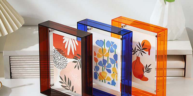 Vibrant Acrylic Photo Frame – Custom Colors for Retail and Home (8) Custom Colorful Acrylic Picture Frame for Creative Photo Display