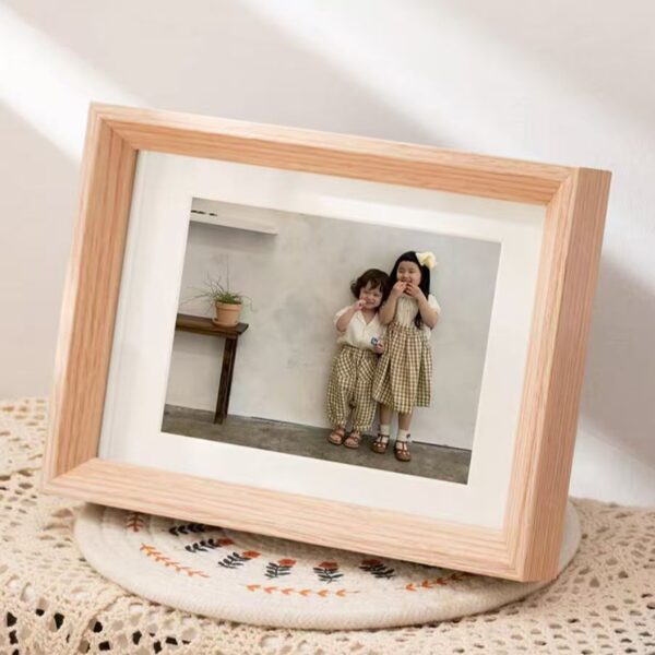 Handmade 3D open-style wood picture frame for DIY tabletop décor