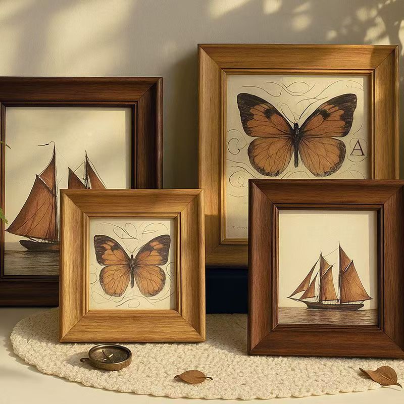 American vintage luxury solid wood wall and desktop frame