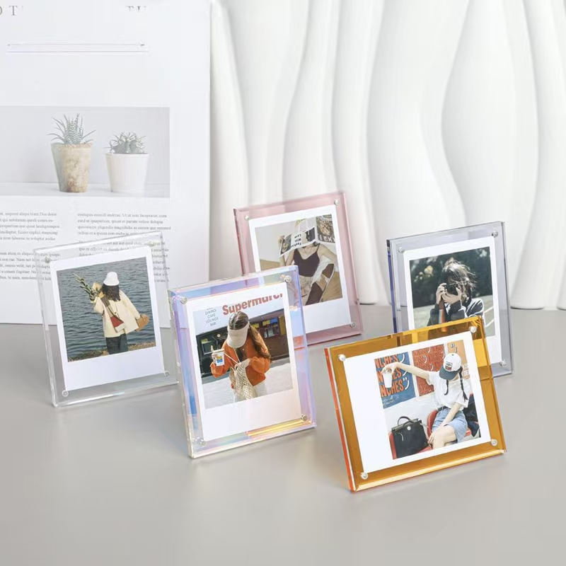 Clear transparent acrylic frame for clean tabletop display