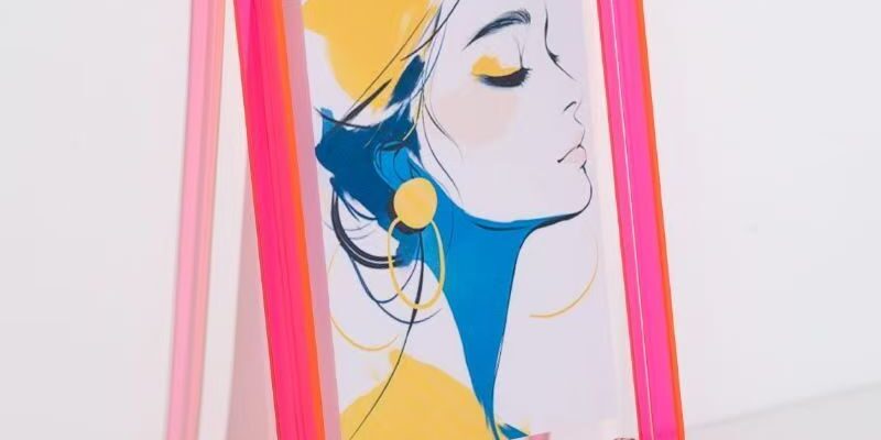 Custom transparent color acrylic frame for desktop and wall use