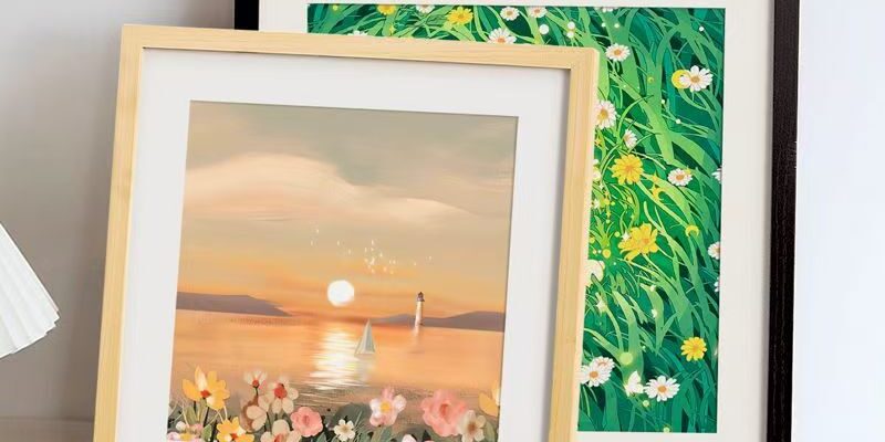 Custom solid wood wall-mounted display picture frame