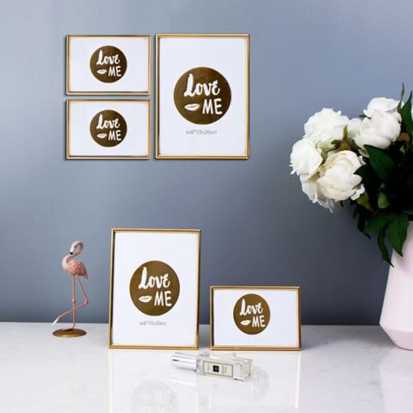 Custom gold luxury minimalist metal picture frame display
