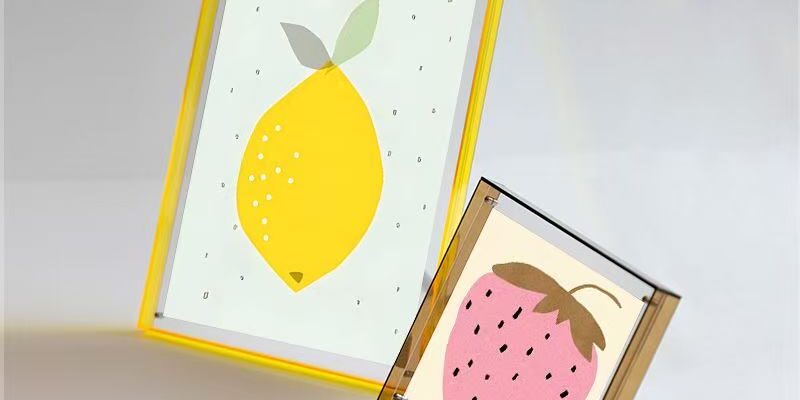 Custom transparent colored acrylic frame for modern display