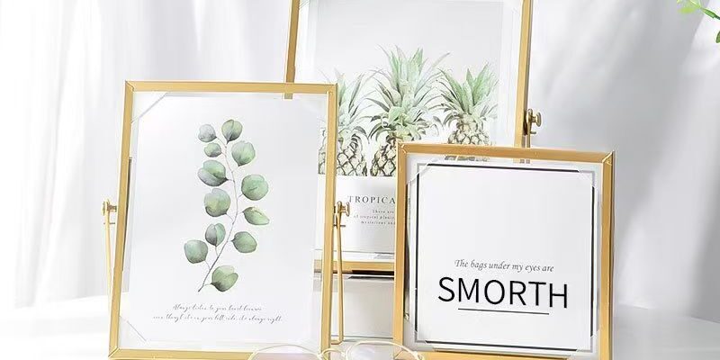 Geometric minimalist metal frame for wall and tabletop décor